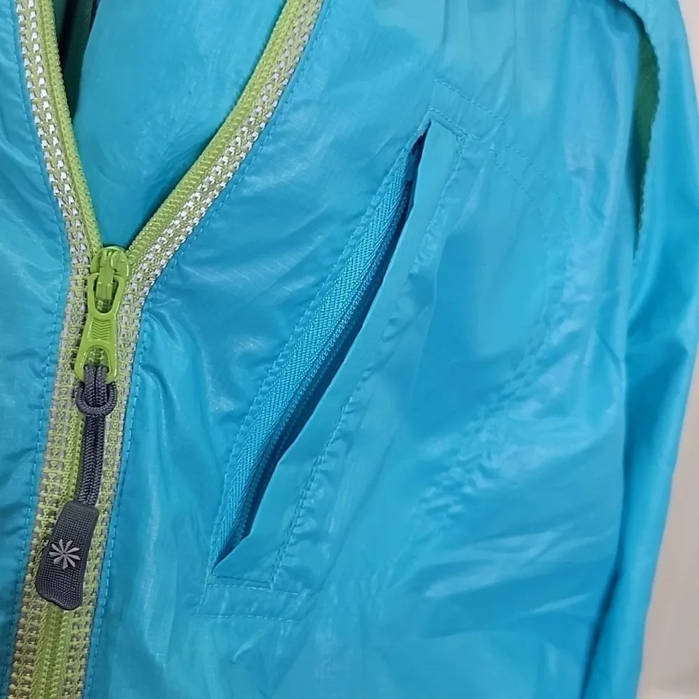 Athleta Turquoise Blue Lightweight Windbreaker Size Medium - Picture 3 of 9